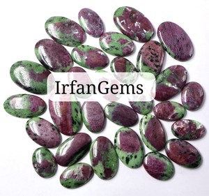 ทับทิมใน zoisite อัญมณีจำนวนมากทับทิมใน zoisite cabochons สำหรับการทำเครื่องประดับขายส่งสำหรับจี้สร้อยคอทับทิม zoisite - Product Image 2