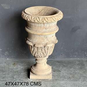 Handcrafted <b>Stone</b> Decorative Urn-as a Stylish Floor Vase - Product Image 6