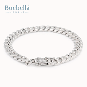 8mm 18K Gold Plated 925 Sterling <b>Silver</b> Miami Cuban Link <b>Bracelet</b> Hip Hop Style Jewelry for <b>Men</b> - Product Image 4