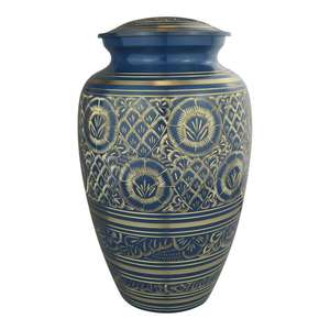 Urna Funeraria para Adultos, Artesanía en Latón y Aluminio, Urnas para Cenizas Humanas, Recuerdo Funerario, Urna Azul, Precio Económico - Product Image 4