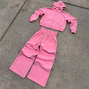 Conjunto de chándal liso de algodón pesado para hombre, conjunto de pantalones de chándal y Sudadera con capucha de dos piezas con logotipo personalizado impreso, chándal deportivo - Product Image 3