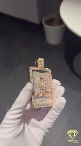 VVS Lab Grown Diamonds Hombres Nombre en capas Colgante sin cadena Nombre personalizado Letra del alfabeto Real Sólido 925 Plata esterlina - Product Image 4