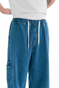 Prêt à Expédier Prix de Gros de Haute Qualité Mode Baggy Cargo Ceinture Loose Fit Denim Jeans pour Hommes - Product Image 6