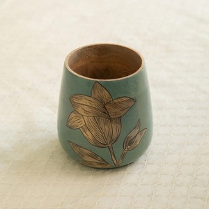 Cubiertos de cerámica florales hechos a mano, elegante organizador de utensilios azul para mesa de comedor, Mostrador de cocina o escritorio de oficina - Product Image 3