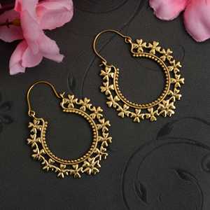 Women's Vintage Mandala <b>Hoop</b> <b>Earring</b> New Trendy 18K Gold Plated 925 <b>Sterling</b> <b>Silver</b> Fine Wedding Jewelry Wholesale - Product Image 4