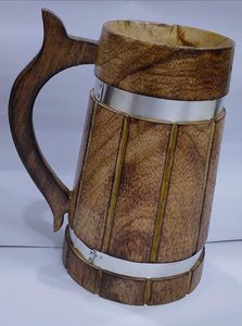 แก้วเบียร์ทำด้วยมือเป็นมิตรกับสิ่งแวดล้อมพร้อมที่จับและสายรัดโลหะขายส่งจำนวนมาก - Product Image 2