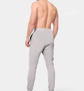 Pantalones de Yoga de cintura alta para hombres con cierre de cintura elástica Patrón sólido Mallas de gimnasio de cintura media para correr y uso en el gimnasio - Product Image 2