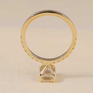 แหวนหมั้นเพชรเลี้ยงในห้องปฏิบัติการทรงกลมพร้อมวงแหวนเงินแท้ประดับเพชรแบบซ่อน 2.00 กะรัต ดีไซน์หรูหราสำหรับงานแต่งงาน - Product Image 5