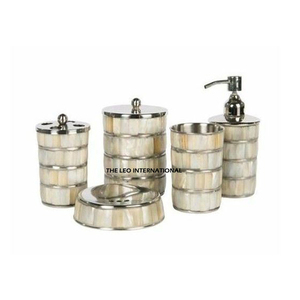 Nouvelle dernière collection d'ensembles de salle de bain en métal en acier inoxydable nacre pour la décoration d'hôtel à la maison de luxe moderne - Product Image 6