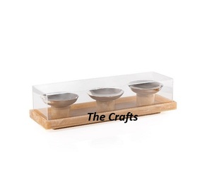Wooden Serving Chocolate Bowl With Tray Superior Quality Kitchenware Serving Dessert Bowl For <b>Table</b> <b>Top</b> Accessories - Product Image 2