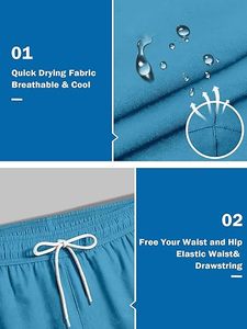 Shorts de compression double couche pour homme, décontractés et solides, pour le sport, la salle de sport, la course à pied - Séchage rapide et respirant - Product Image 4