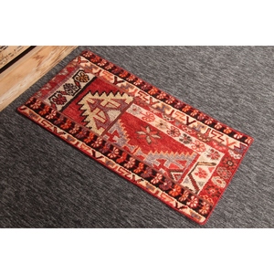 Tapis de 1,5 x 3,1 pieds, tapis turc vintage, tapis patchwork rouge - Product Image 4
