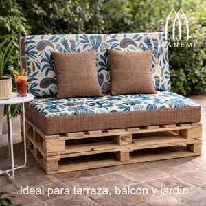 Ensemble de 4 coussins de palette d'extérieur en tissu durable 120x80 + 120x50 cm pour canapé de jardin, épaisseur 12 cm avec housse amovible - Product Image 2