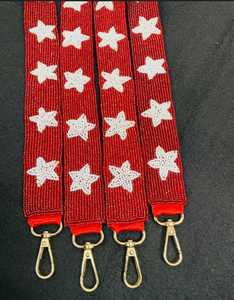 Correa de cuentas de algodón especial de Navidad Base roja con diseño de estrella blanca para teléfono móvil - Product Image 4