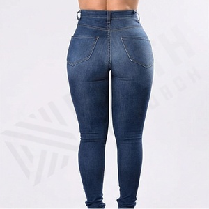 Pantalones Vaqueros de Mezclilla Transpirables Personalizados al por Mayor, OEM, Tela Gruesa, Tallas Grandes para Mujer, Precio de Mayoreo, Pantalones de Moda Premium - Product Image 2