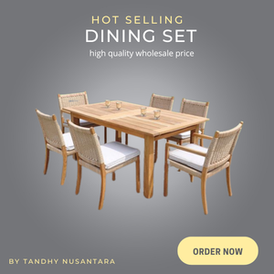 Venta caliente de madera de teca sólida juego de mesa de comedor con 4-6 sillas para muebles de comedor directo de fábrica - Product Image 6