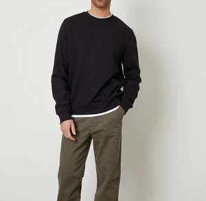 Sweat-shirt à manches longues et col rond surdimensionné avec logo personnalisé en coton de haute qualité pour hommes, poids lourd, pour vêtements décontractés d'hiver - Product Image 3