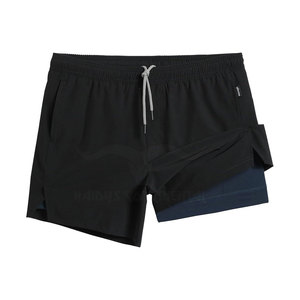 Pantalones cortos deportivos de estilo callejero para hombre, nueva tendencia, algodón, informal, patrón sólido, de talla grande, cierre de cintura elástica en oferta - Product Image 1