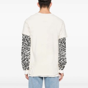 T-shirt imprimé double couche à sublimation personnalisée T-shirt 100% coton de jogging délavé à l'acide pour hommes - Product Image 2