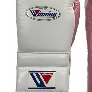 Gants de boxe à lacets Winning, blanc et rose, cuir véritable, gants d'entraînement professionnels pour sparring, gants de boxe pour femmes, 8 oz, 14 oz - Product Image 3