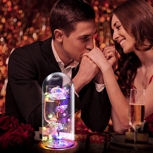 Regali per la festa della mamma Bella <span class=keywords><strong>scatola</strong></span> di rose Galaxy San Valentino Fiore di rosa <span class=keywords><strong>in</strong></span> cupola di vetro con LED - Product Image 4