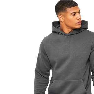 Vente en gros de pulls à capuche d'hiver pour hommes couleur anthracite 300 GSM polaire écologique coupe-vent poche kangourou logo personnalisé - Product Image 5
