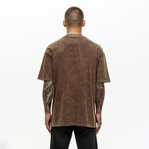 Algodón peinado de primera calidad personalizado peso pesado 100% algodón hombres camiseta 280GSM algodón grueso de gran tamaño lavado camisetas - Product Image 2