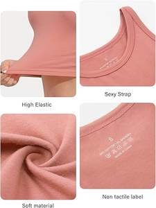 Femme Active Form Flex Buttery Soft Light Support Crop Tank avec soutien-gorge Respirant Couleur: Noir/Blanc/Gris/Corail Rouge - Product Image 5