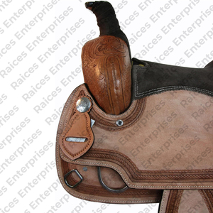 Sillín de caballo hecho en fábrica profesional de cuero genuino para carreras, nuevo diseño, sillín de equitación de cuero genuino 100% - Product Image 6