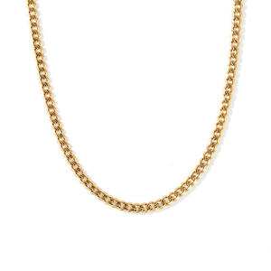 Jeulia Gold Plated <b>Titanium</b> Steel Men's Link <b>Chain</b> Necklace with Zircon - Product Image 1