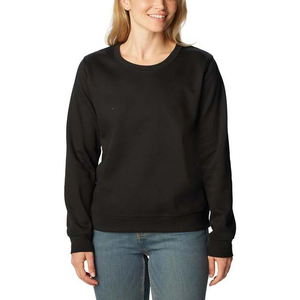 Color negro cuello redondo algodón Casual de gran tamaño personalizado bordado mujeres sudadera liso cuello redondo sudadera mujeres de Pakistán - Product Image 1