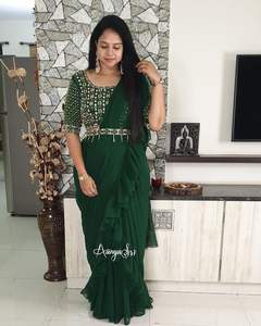 NOUVEAU DESIGNER SOIRÉE LAHENGA SAREE AVEC BLOUSE STICH AVEC BRODERIE PAR FABZONE - Product Image 5