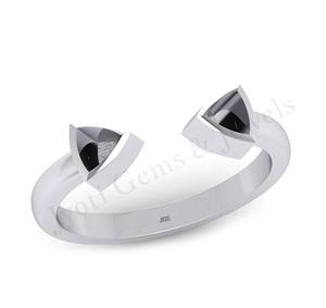 Anillo de bisel de leche materna ajustable para mujer de Plata de Ley 925 de buena calidad Banda de 5mm de trillón chapado en oro de 14 quilates para aniversario - Product Image 1