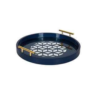 Top Trending Enamel Finishing handcrafted Decorative Food <b>Serving</b> Rounded <b>Tray</b> Hotel Restaurant Catering <b>Serving</b> Wooden <b>Trays</b> - Product Image 5