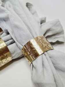 Offre Spéciale anneaux de serviette finis antiques faits à la main, porte-serviettes en laiton en métal de qualité supérieure pour décoration de Table de fête de mariage - Product Image 4
