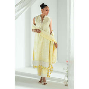 Conjunto de traje de 3 piezas bordado para mujer con dupatta estampada con efecto lacado DN-62020 - Product Image 4