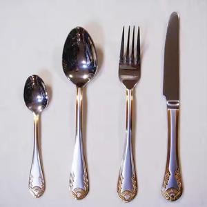 Nouvelle arrivée Logo personnalisable ensemble de couverts en acier inoxydable 18/10/usine pour couverts/vaisselle plaquée or - Product Image 3