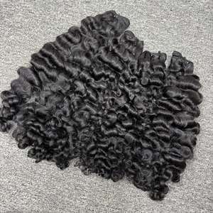 Vente en gros de cheveux humains bruts bouclés birmans dans la trame de sources de la plus haute qualité - Product Image 4