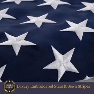 Drapeau américain Betsy Ross 3x5 pieds en polyester avec mât en aluminium, imperméable, pack combo, étoiles brodées pour le 250e anniversaire - Product Image 2