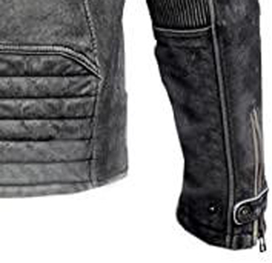 Personalizado Biker Zip-Up Cafe Racer Slim Fit Chaqueta de piel de oveja genuina Invierno Stand Collar Motociclistas Lana - Product Image 6