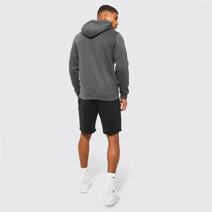 Vente en gros de pulls à capuche d'hiver pour hommes couleur anthracite 300 GSM polaire écologique coupe-vent poche kangourou logo personnalisé - Product Image 3