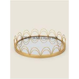 ถาดกระจกโลหะดีไซน์แบบโบราณสุดหรูสำหรับจัดแสดงน้ำหอมที่เก็บเครื่องประดับและของตกแต่งเคาน์เตอร์ในห้องน้ำที่หรูหรา - Product Image 6