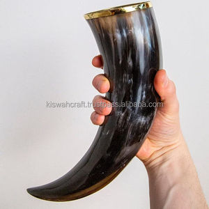 Cuerno Vikingo Medieval para Beber, Cuerno de Búfalo con Ágata y Soporte, Última Llegada, Mejor Calidad - Product Image 2