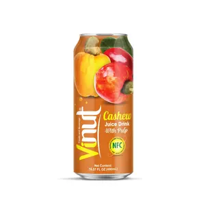 490ml can VINUT Cashew Juice drink with pulp BRC GMP HACCP KOSHER HALAL FSSC soft drink