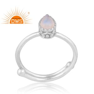 Handmade Design 925 Silver Natural Rainbow <b>Moonstone</b> Gemstone Ring For Women Custom Design Jewelry Supplier - Product Image 1