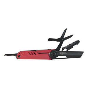 Multi-utensile di Sopravvivenza Wallis con 13 Funzioni, Manico in Alluminio Rosso e Nero - Product Image 1