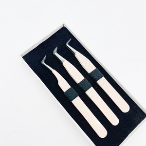 Plasma Black Tip Tweezers for Eyelash Extensions Russian Volume <b>Nude</b> Color Personal Care Use Custom Logo Eyelash Extension - Product Image 6