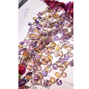 11 brins d'amétrine naturelle 6-10mm perles de briolette de forme fantaisie 1075 Ct Lot 9 pouces de longueur Iroc ventes perles de pierres précieuses amétrine - Product Image 3