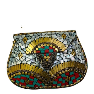 Sac de soirée en mosaïque métallique fabriqué à la main pour femmes, sac à main accessoire de mariage pour la fête - Product Image 1