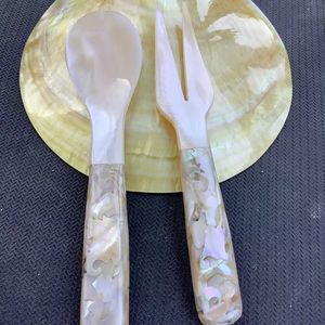 แม่ของไข่มุกช้อนคาเวียร์ขนาดใหญ่พร้อมที่จับบิดช้อนสำหรับไอศครีมของหวานกาแฟช้อนชาและห้องครัวขายส่ง - Product Image 1